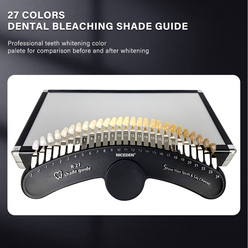 20/27 Colors 3D Dental Lab Bleach Shade Guide Teeth Whitening Porcelain Comparator Toothguide Dentist Clinic Colorimetric Plate