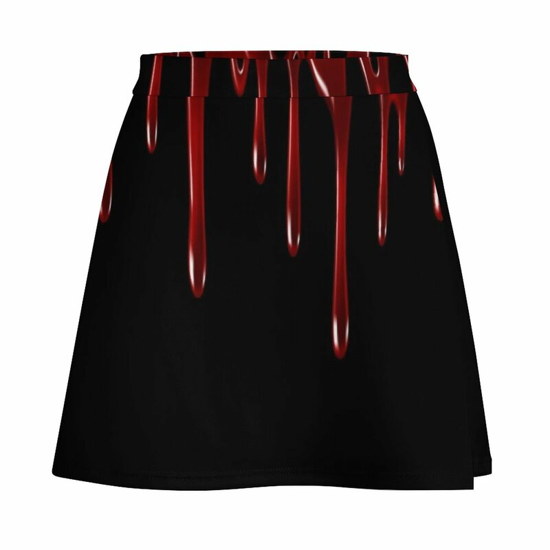 Mini jupe noire dégoulinant de sang pour femme, jupes Kpop, été 2023