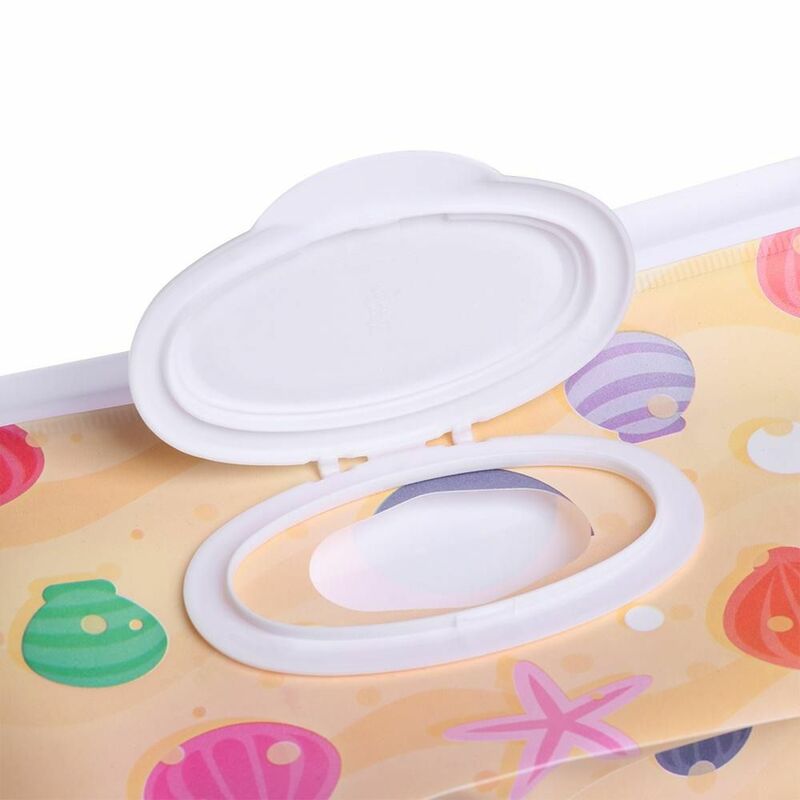 EVA Baby Wet Wipe Pouch Wipes Holder Case Flip Cover Snap-Strap Reusable Refillable Wet Wipe Bag Outdoor Carrying Tissue Box