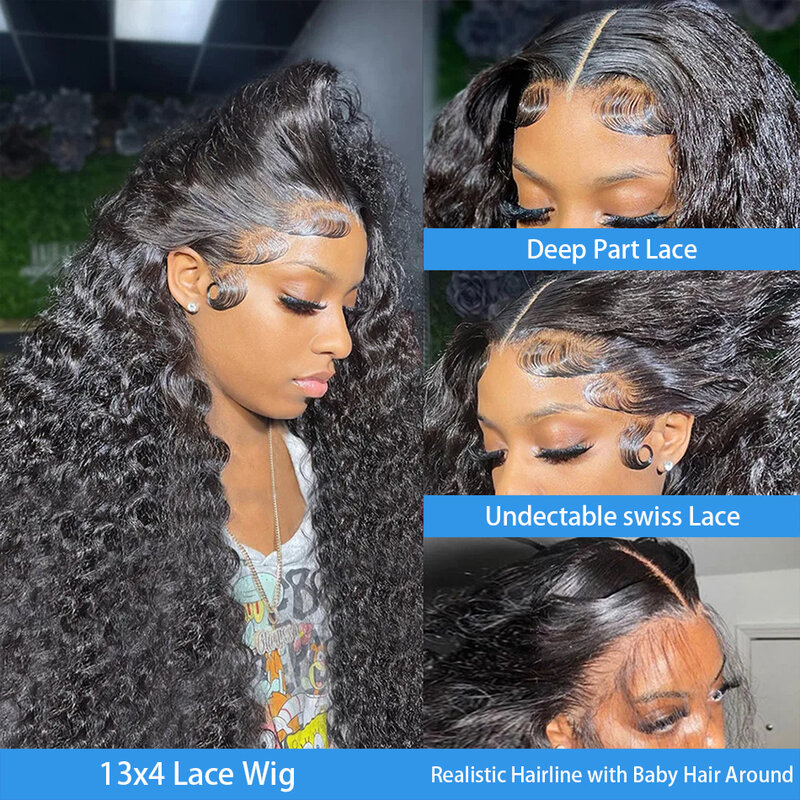 Loose Deep Wave 30 32 Inch Transparent Lace Front Wig 13x4 Curly 4x4 Closure Wig 13x6 Brazilian Water Wave Human Hair Wigs Women