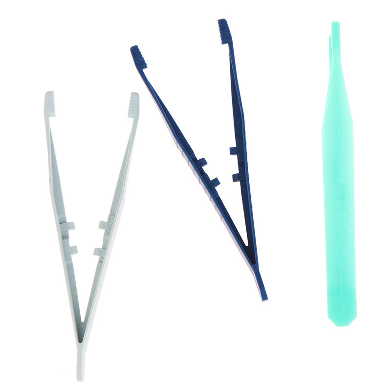 10 stücke Plastik pinzette medizinische Reparatur kleine Einweg pinzette Werkzeuge Pinzette Handwerk Kinderspiel zeug Plastik clips zufällig