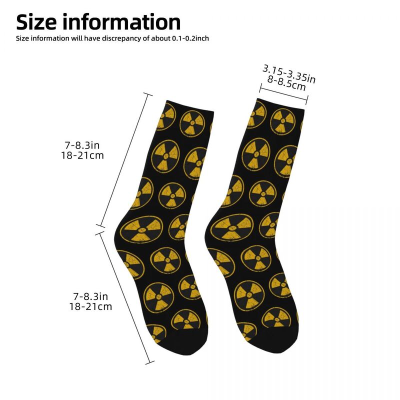 Radiation Logo Vintage Style Socks Harajuku Sweat Absorbing Stockings All Season Long Socks Accessories Unisex Birthday Present