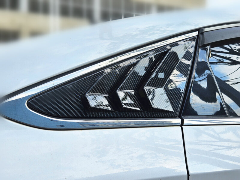 Couvercle de volet latéral de fenêtre de persienne arrière de voiture, autocollant de garniture, boule d'aération, ABS, accessoires en fibre de carbone, Hyundai 9th MacMi2016-2020