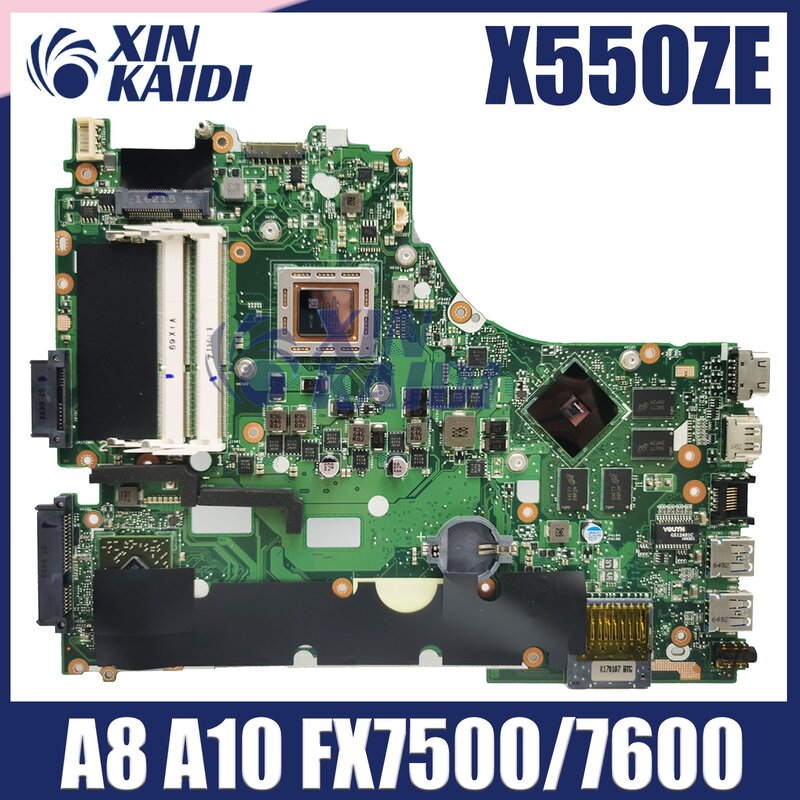 노트북 마더보드 X550ZE, X550ZE, ASUS VM590Z, K550ZE, F550ZE, A550ZE, 타입 1, LVDS 또는 타입 2, EDP, A8, A10, FX7600P, 7500P