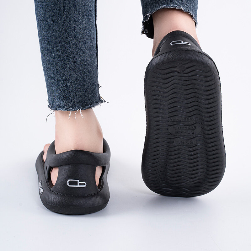 Zapatillas de verano para mujer, Chanclas de suela gruesa, sandalias antideslizantes para exteriores, zapatillas de playa informales para el hogar, 2023