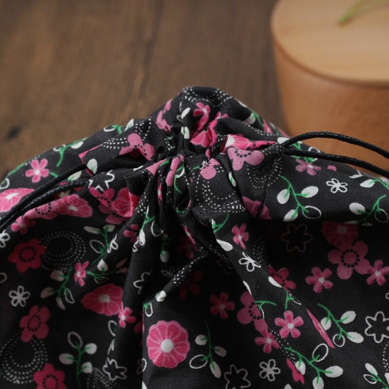 Sacos de piquenique ao ar livre portáteis, lancheira, bolsa Tote, lancheira com cordão, estilo japonês geométrico, unisex