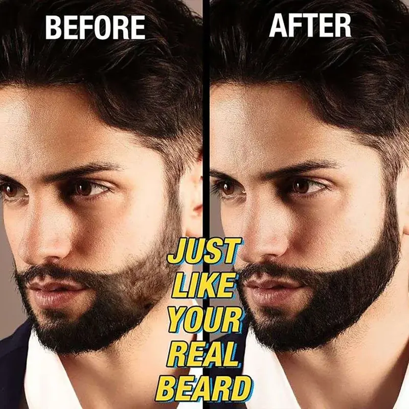 Pluma de barba impermeable, lápiz de relleno y cepillo, potenciador de barba, reparación duradera, herramientas de modelado para colorear bigote, lápiz para el cabello
