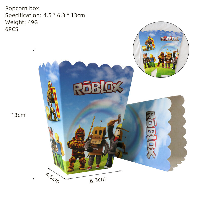 Roblox 생일 파티 장식 용품, Roblox 게임 축하 파티 풍선, 일회용 식기 컵 플레이트, 베이비 샤워 장난감