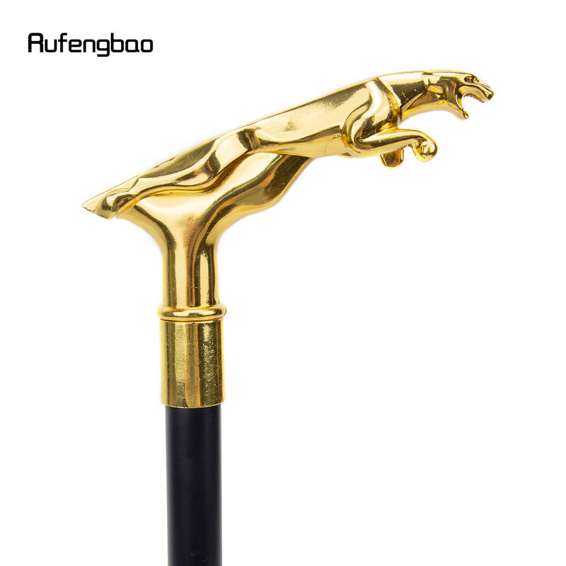 Gold Luxury Leopard Handle Fashion Walking Stick for Party Decorative Walking Cane Elegant Crosier Knob Walking Stick 93cm