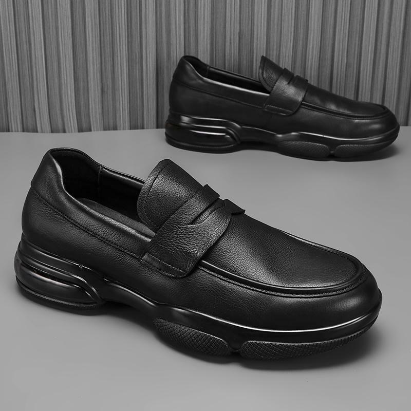 Sapato Argan respirável masculino, tênis casual, fundo macio, superfície de couro, maré corrente, moda, outono, primavera