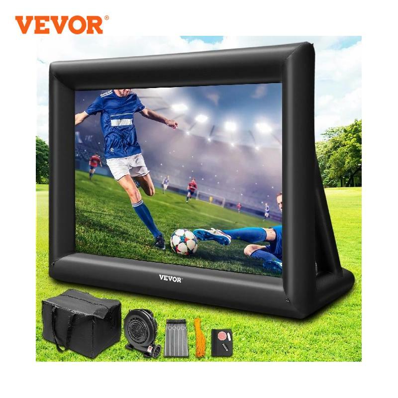 VEVOR 20FT Inflatable Movie Projector Screen With Washable Air Blower 16:9 Home Cinema Camping Wedding Outdoor Use free shipping