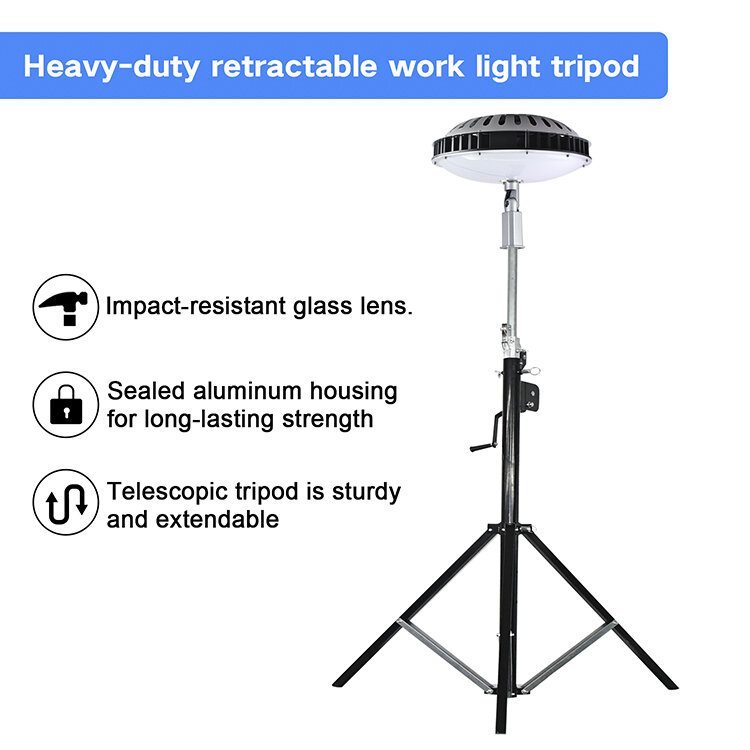 Lampe de travail LED portable avec trépied, tour, éclairage de zone éloignée pour chantier, urgence, nuit, 300W, nouveau