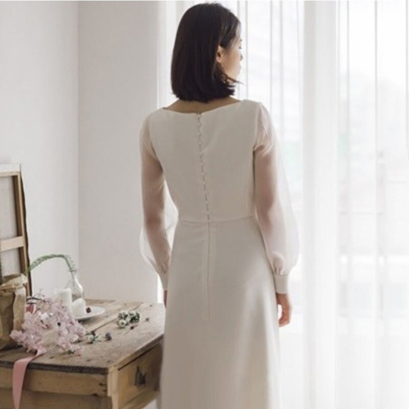 Женское свадебное платье с V-образным вырезом, элегантное привлекательное длинное вечернее платье Френч белого цвета для гостей, модель 2024 на лето