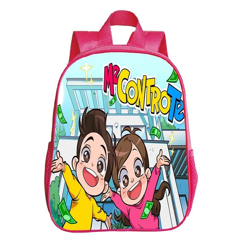 Pink Cartoon escola sacos para crianças, bonito criança sacos, puericultura Bookbag, Me Contro Te Print, jardim de infância meninas, 12"