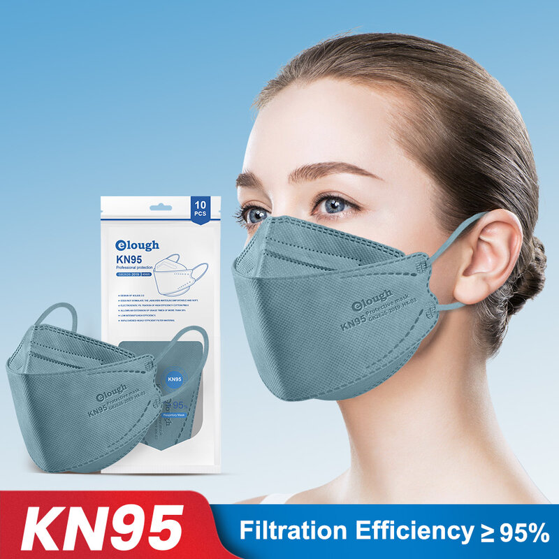Elough – masque de protection facial Kn95 pour adultes, couleurs FFP2, approuvé CE, livraison directe