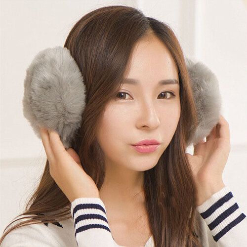 1pcs Adjustable Portable Folding Winter Warm Earmuffs Fashion Solid Color Earflap Outdoor Cold Protection Soft Plush Ear Warmer
