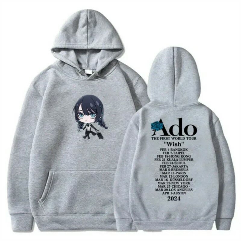 Ado Wens Hoodies Wereldtournee Logo Merchandise Winter Voor Mannen/Vrouwen Unisex Casuals Lange Mouw Sweatshirt Streetwear