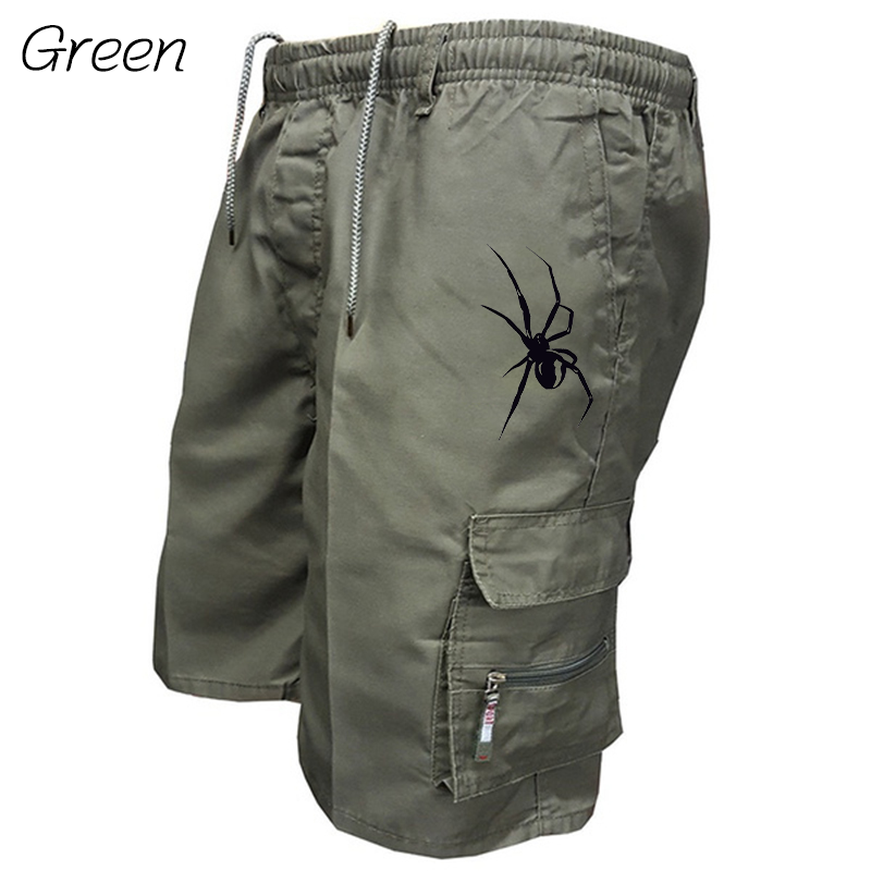 Pantalones cortos Cargo con estampado de araña para hombre, Shorts informales de camuflaje, ropa de calle informal a la moda, Verano