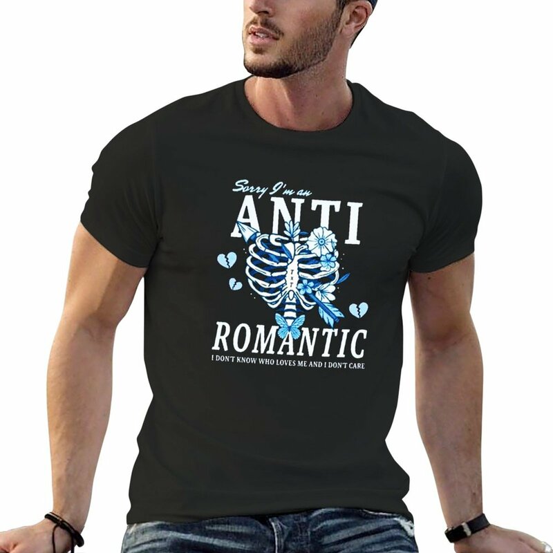 Anti-Romantik-T-Shirt plus Größen koreanische Mode süße Tops schlichte Herren Workout-Shirts