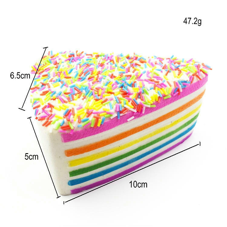Soft Slow Rising Squishy Toy Stress Relief Squeeze Triangle Rainbow Cake Educational LearningTool Simulation Toys