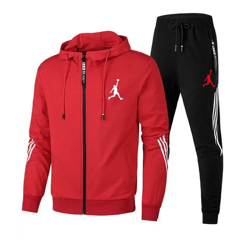 2024 Spring and Autumn New Leisure Sports Fashion Zipper Men's Running Clothes Men's Clothing Set Sports Clothes Men's Jogging P