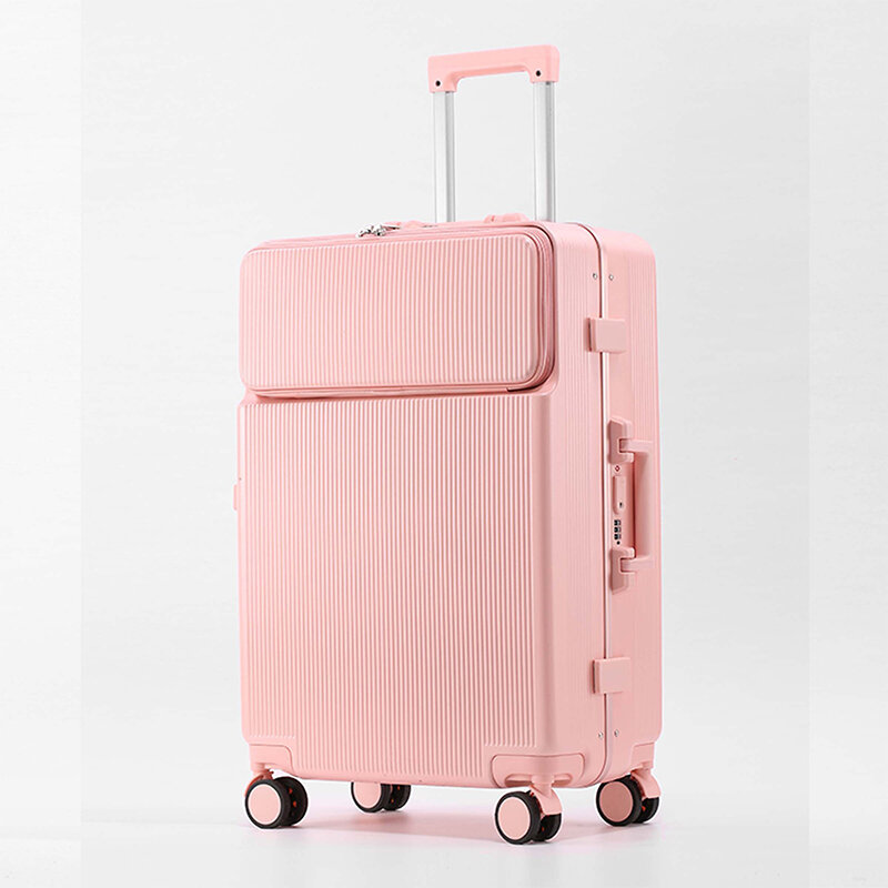 PLUENLI nowa otwór z przodu aluminiowa rama walizka damska walizka męska pokrowiec na wózek biznes na pokład
