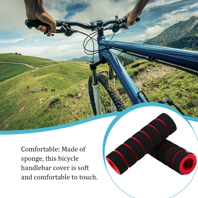 2Pcs Bicycle Grips MTB Sponge Handlebar Cover Grips Anti-skid Shock-absorbing Soft Bike Grips Ultraight Cycling Handlebar Sleeve