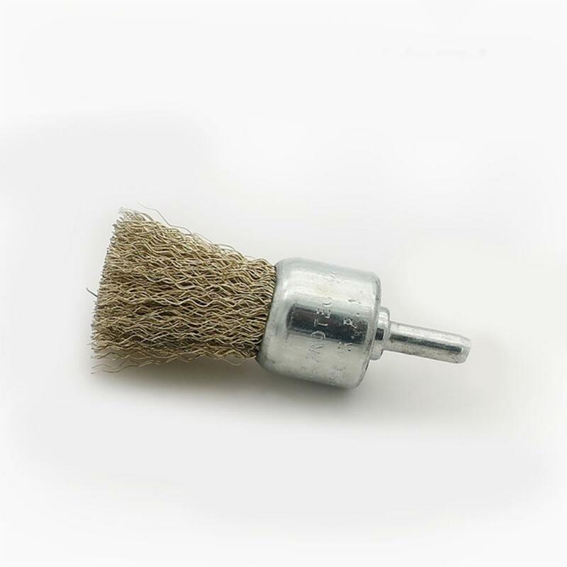 Wire Brush Steel Wire Brush Brass Plated Wheels Brushes Rod Rust Removal Polishing Wheel Copper-plated Steel Wire Brush Tool