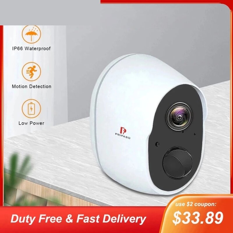 New Outdoor Wifi CCTV Camera 1080P Low Power Rechargeable Battery Cam PIR Motion Detect Wireless Security IP Survilliance Camera