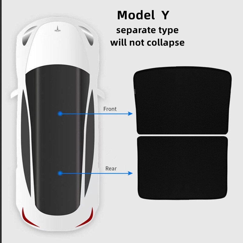 Солнцезащитный козырек для Tesla модели Y, солнцезащитный козырек раздельного типа, теплоизоляционное стекло, Солнцезащитная крыша, сетка, изготовление на заказ, аксессуары для интерьера автомобиля