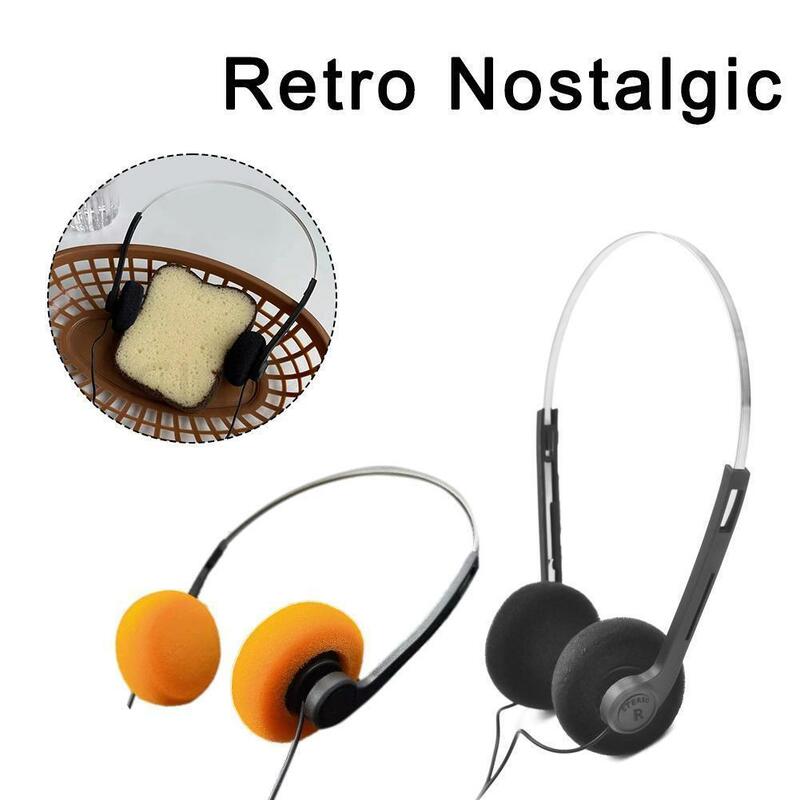 Klasyczne słuchawki Vintage-80 Retro słuchawki na fiszbinach muzyka Mp3 Walkman przenośne słuchawki przewodowe moda sportowa rekwizyty fotograficzne