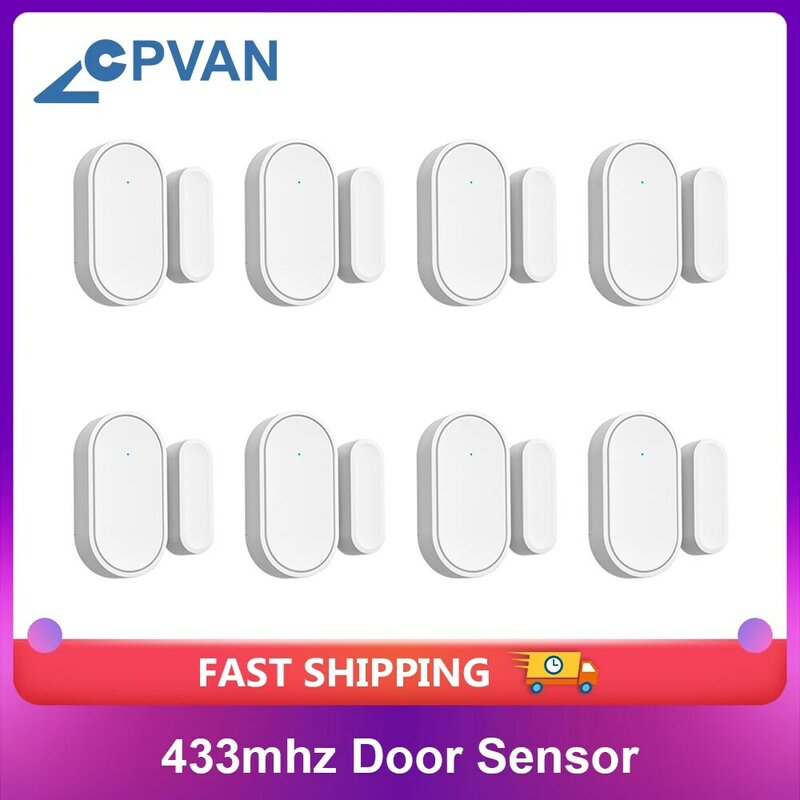 CPVAN Sensor Pintu 433Mhz Detektor Pintu Terbuka/Tertutup Alarm Rumah Kompatibel dengan Sistem Alarm Keamanan Rumah