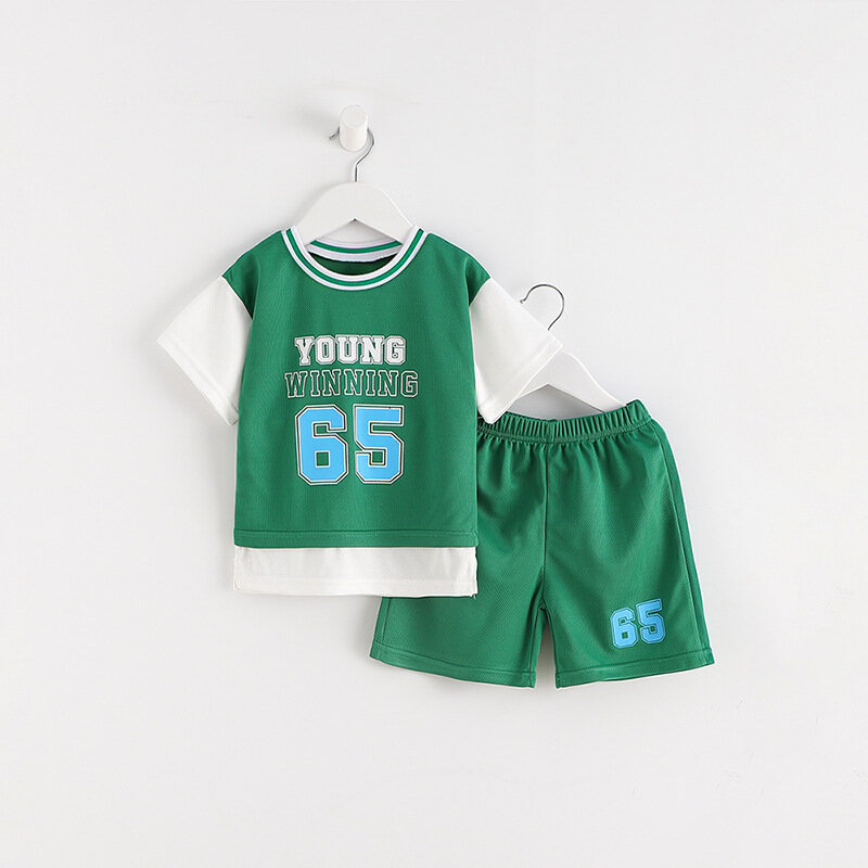 Summer Children's Sports Basketball Suit New Boys Short Sleeved Quick Drying Clothes Girls Shorts for Young Children