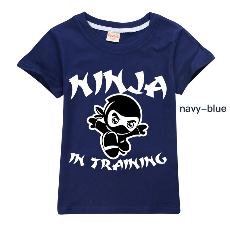 Camiseta de NINJA KIDZ para niños y niñas, camisetas de algodón para niños, Camisetas estampadas de dibujos animados, camisetas divertidas Harajuku para niños, Camiseta de cuello redondo 2024