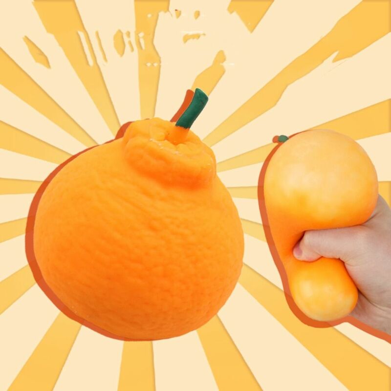 Palla di rimbalzo giocattolo da spremere a lenta crescita a forma di mandarino a lenta crescita giocattolo a rimbalzo lento frutta in Pvc giocattolo antistress per impiegati
