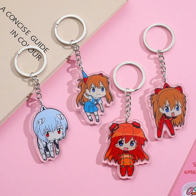Neon Senesis Evangelion Anime Figure Model, OligAyanami Rei, Asuka Cartoon, Kawaii Key Chain Pendant, Bibelots Gifts, Nouveau, 5cm
