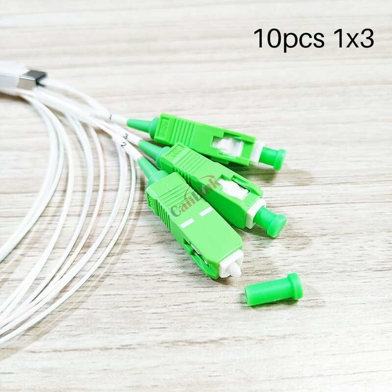 Divisor da fibra ótica, 1x3, 1x6, 1x12 plc sc/apc sm, único modo, 0.9mm, g657a1 lszh, 1m ftth, grupo 5/10/20