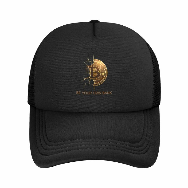 Bitcoin Be Your Own Bank Funny Baseball Caps Mesh Hats Activities Sport Unisex Caps