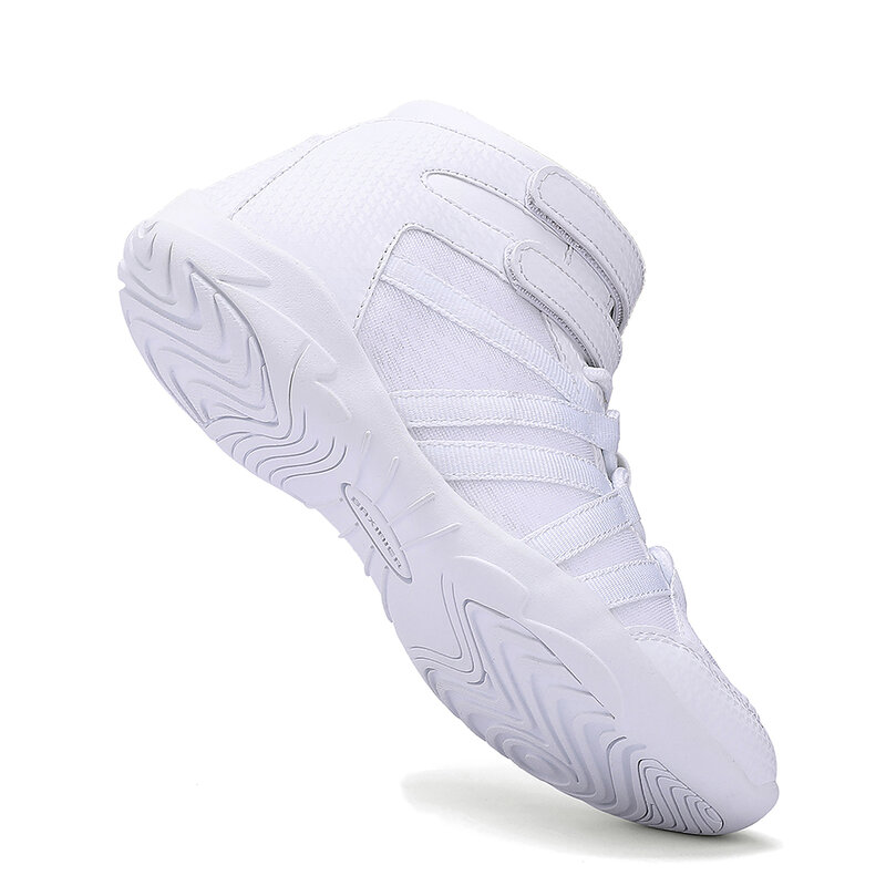 BAXINIER Girls White High Top Cheerleading Shoes Lightweight Youth Cheer Competition Sneakers kids Training Dance Tennis Shoes