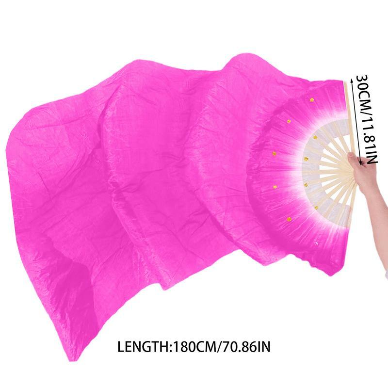 Fans For Belly Dance 1.8Meters Long Thick Frame Silk Dance Fans Colorful Beautiful Dancing Supplies Foldable Fan Veils For
