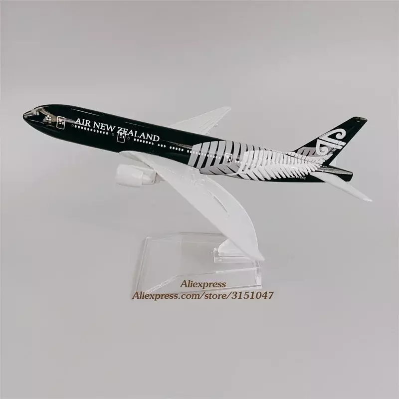 16Cm Black Air New Zeeland Airlines Boeing 777 B777 Airways Diecast Vliegtuig Model Gelegeerd Metalen Vliegtuig Kids Geschenken
