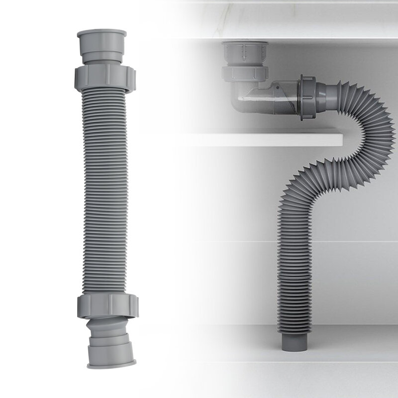 Flexibles Abflussrohr, 1-1/2 p-Falle mit Adapter, erweiterbares röhrenförmiges Abflussrohr, verstellbare p-Falle für die Küche