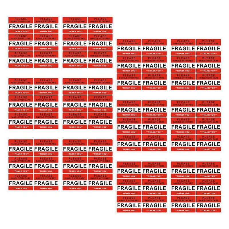 20 Blatt Aufkleber zerbrechliches Logo Vorsicht Produkte ti ketten Warnung rote Verpackung Versand