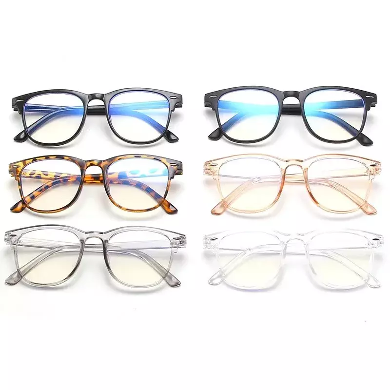 Kacamata miopia ukuran besar 2024 Vintage uniseks, kacamata bingkai transparan antisinar biru wanita, kacamata rabun dekat untuk wanita