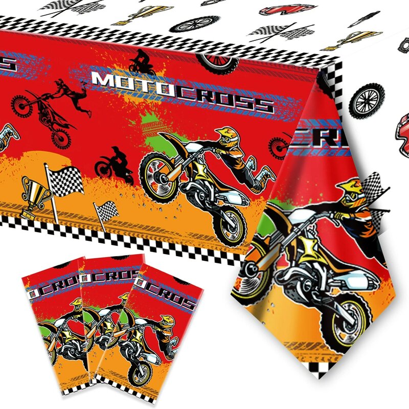 Décoration de ixd'Anniversaire Motocross pour Homme ou Garçon, Garniture de Gâteau Chi, Banderole de Moto, Fournitures