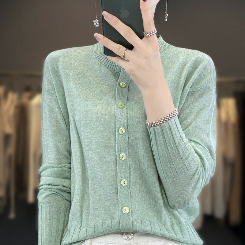 2023 New Fashion cashmere cardigan sweater Spring Autumn Women Sweater cardigan Cashmere O-Neck Loose cardigan