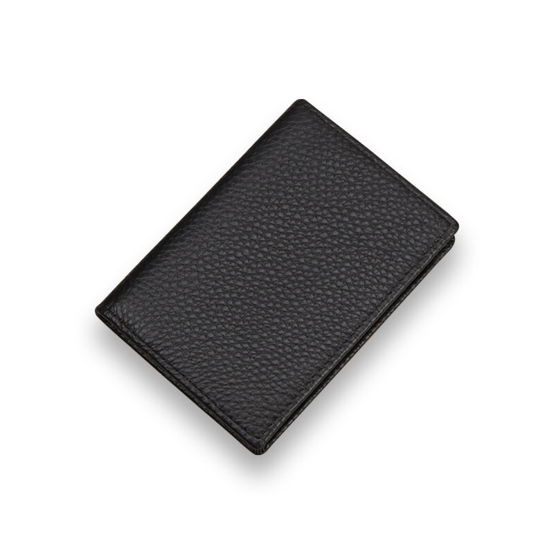 Genuine Leather Men's Business Card Holder High-grade Gift Litchi Grain Head Layer Cowhide Business Card Case
