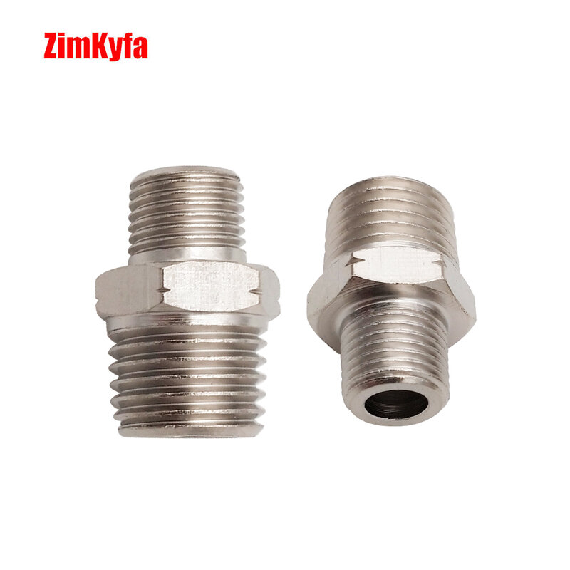 Air Fitting Hose Pipe Hex Nipple Fitting 1/4"NPT,1/8" NPT Male Threads,1/8NPT Inner to 1/4" Outter