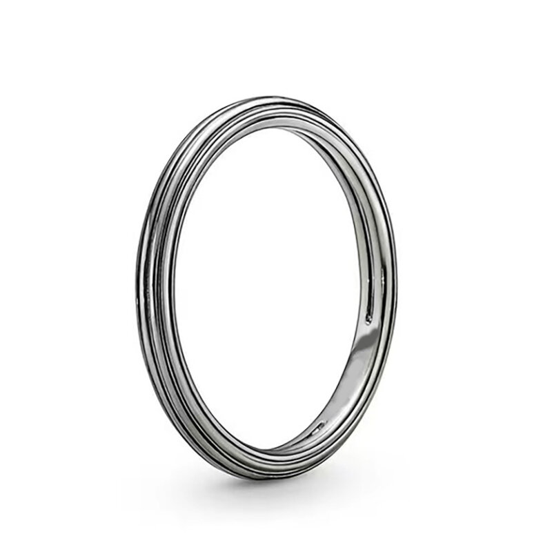 2023 neue Silber Me Pavé & Weiß Dual Ring Me Ringe für Frauen Hochzeits feier Geschenk Europa Schmuck DIY