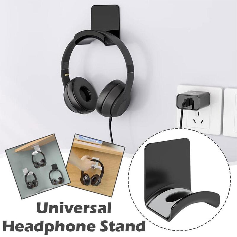 Universal Headphone Suporte Plástico, Wall Mount Hanger, Under Desk Headset Rack, suporte do fone de ouvido, Gaming Holder, Adhensive